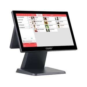 Dual Touch Screen Point Of Sale All In One Pos System Touch Screen POS System Supplier 15.6" Capacitive 1366*768 All In One POS