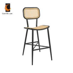 Diseño moderno nuevos productos al por mayor francés Silla <span class=keywords><strong>Ratan</strong></span> barra de Bar alta Silla taburete - Product Image 2