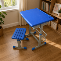 Meubles scolaires personnalisables, faciles à assembler, siège en plastique, bureau et chaise pour étudiants, ensemble table et chaise d'étude scolaire