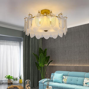 Nuevo estilo, diseño francés, dormitorio redondo, sala de estar, comedor, candelabro Led de cristal moderno, luz de techo - Product Image 1