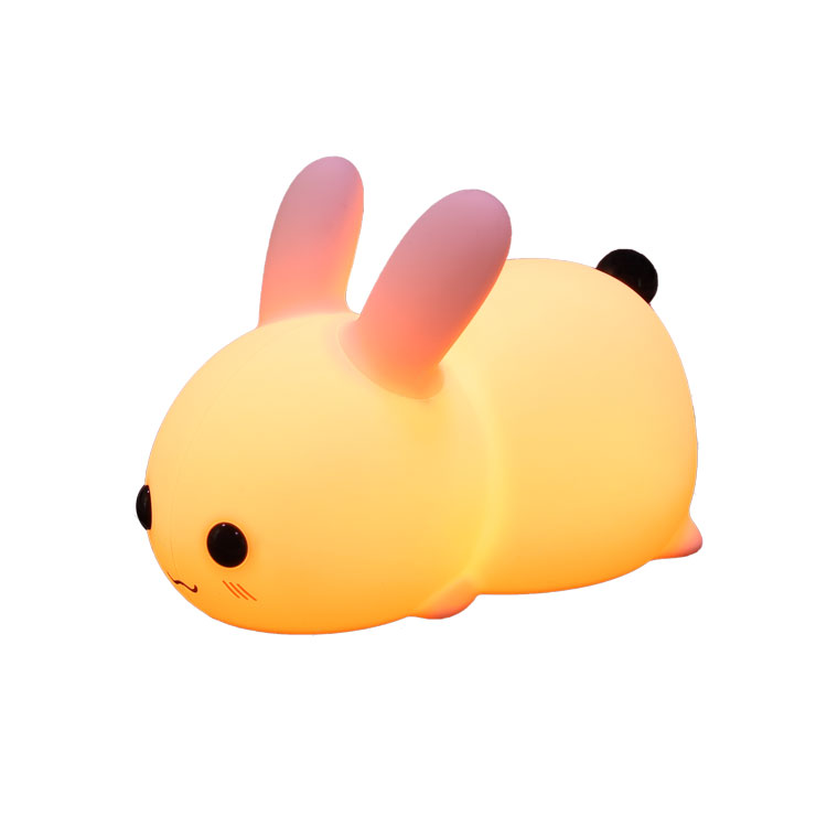 Детская игровая Светодиодная лампа с милым сенсорным выключением и возможностью сопровождения сна в ночное время, креативная Сенсорная лампа, романтическая ночная лампа с изображением кролика из США