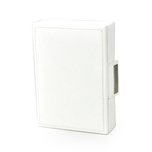 Estuche de joyería de cuero MDF personalizado con cierre de botón y decoración de espejo multifunción para almacenamiento de joyería de moda. - Product Image 6