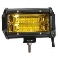 Super lumineux 5 pouces 72W Double rangées jaune 6000K blanc faisceau de tache LED feux de travail barre antibrouillard feu de conduite pour camion tracteur ATV