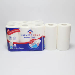 キッチンペーパータオル 大容量ロール 簡単清掃 使い捨てウェーブオム 100%バージンパルプ 2枚重ね ソフト 1000g入り カスタム - Product Image 3