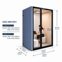 Cabine de bureau acoustique modulaire insonorisée pour réunions et travail en intimité