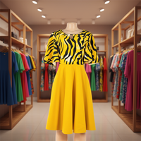 Gaun Kasual Wanita Ukuran Besar Warna Kuning Model Maxi Lipit Belahan Samping Musim Panas Gratis Ongkir