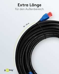กูเบย์ 94394 สายแพทช์ <span class=keywords><strong>CAT6</strong></span> RJ45 สำหรับภายนอกอาคาร U/UTP สีดำ ความยาว 40 ม. - Product Image 4