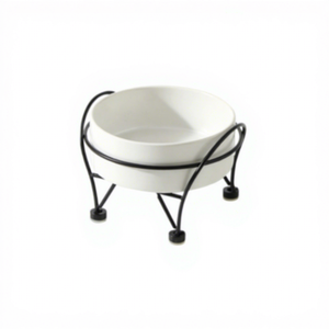 Mangeoire surélevée en métal noir <span class=keywords><strong>pour</strong></span> chat, bol simple en céramique mate, ergonomique et antidérapant <span class=keywords><strong>pour</strong></span> chatons d'intérieur - Product Image 5