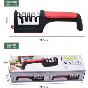 Aiguiseur de couteaux de cuisine, aiguiseur à trois étapes, léger, rapide et antidérapant, outil d'affûtage manuel, accessoires de cuisine - Product Image 6