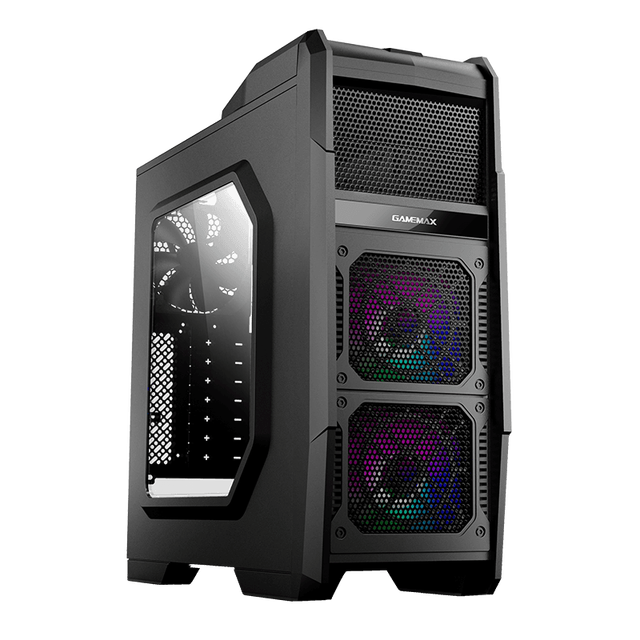 Mid Tower ATX Gaming Case Hauberk G506X Steel Black with USB3.0/2.0 Ports Audio Front Bottom PSU