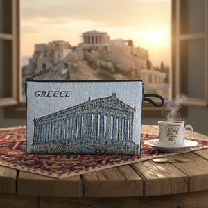 Porte-monnaie grec tissé acropole avec tapis Photo Design. Fabriqué en turquie... De turquie - Product Image 3