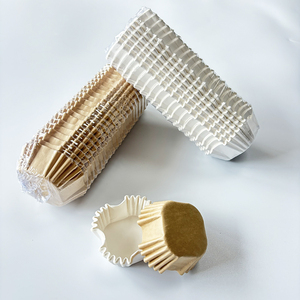500Pcs trắng nâu cấp thực phẩm giấy vuông Cúpcake Lót dầu bằng chứng Giấy Bánh ly nướng Cúpcake trường hợp - Product Image 6