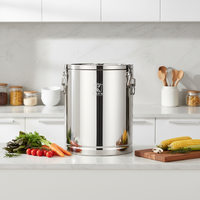 Set Pot besar komersial untuk memasak, Set panci masak Stainless Steel restoran, Set wadah makanan dengan kait logam kapasitas besar