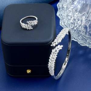 Moda temperamento pulsera anillo ajustable africano nigeriano joyería diario señoras accesorios conjunto boda fiesta S-117 - Product Image 4