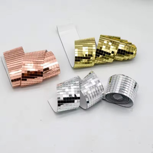 Self Adhesive Mosaic Tiles Disco Tiles Square Mirror Mosaic Tiles for Interior Decoration DIY Disco Ball <b>Card</b> Making Art Collage - Product Image 2