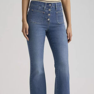 Jeans de Mezclilla para Mujer, Tallas Grandes, Corte Regular, Teñido Liso, Tela Cómoda, Personalizados OEM - Product Image 1