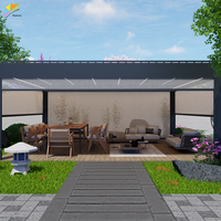Mécanisme de persiennes rétractables pour toit en pente, couverture de gazebo, lumières et stores, pergola inclinée