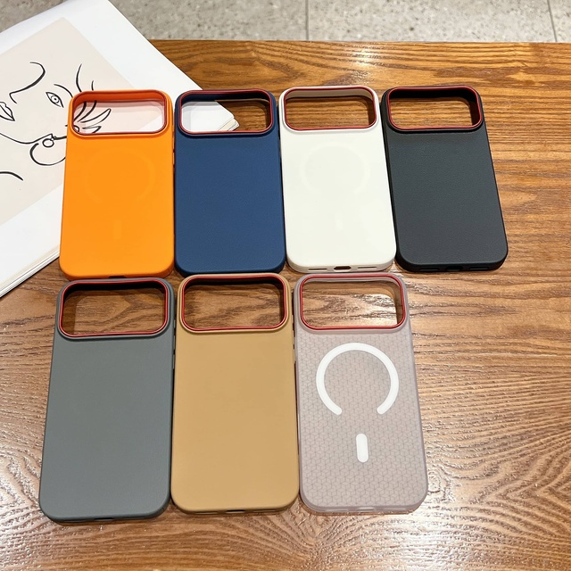 Luxury New Orange PC Shockproof Magnetic Wireless Charger Mobile Phone Case Wholesale for IPhone 17 16 13 14 15 Pro Max samsung