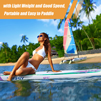 Planche de Stand Up Paddle Gonflable Ultra-légère HY Sports pour Femme, 12,5 kg, à Mouvement Rapide, 3 Ailerons, 320 cm, Matériau Brossé SAP, Facile à Pagaier et à Surfer