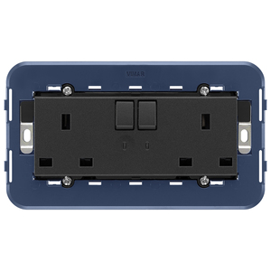 Vimar Dual <b>Socket</b> 2P+T 13A English <b>Plug</b> With Indicator Light - Product Image 1