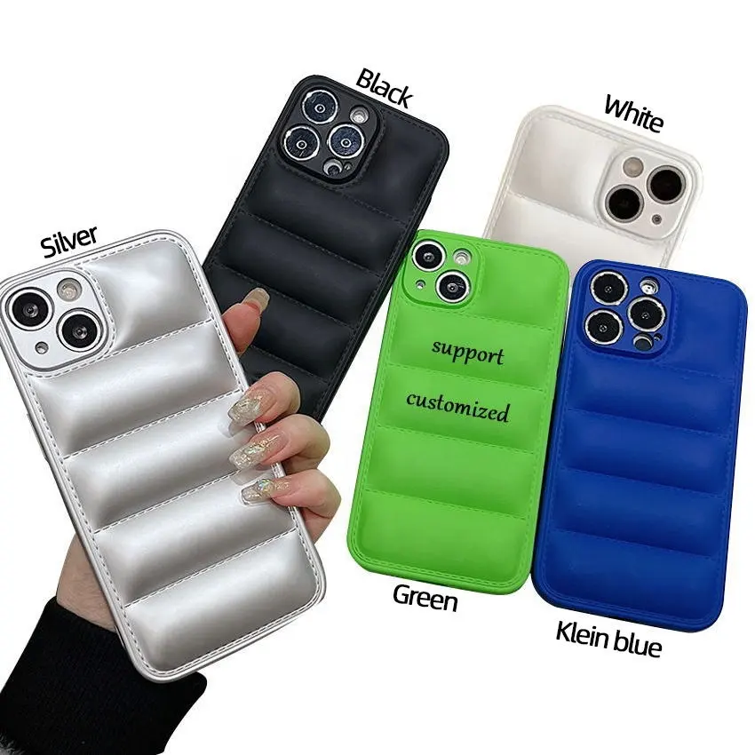 various colors cell phone accessories Down jacket mobile back cover cases for iPhone 14 13 12 11 8 7 x xs xr pro plus max