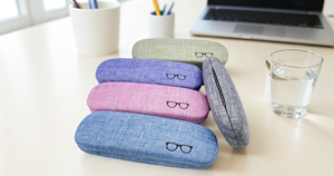 Étui à lunettes haut de gamme fait main en tissu et métal, fermeture magnétique, doublure en velours doux en tissu de lin, boîte carrée intégrée - Product Image 4