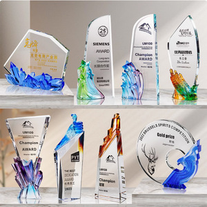 Crystal <b>Trophy</b> <b>Engraved</b> Winged Design 11x23cm Business Gift Outstanding Employee Award - Product Image 2