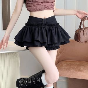 High Waist Women's White Satin A-Line Cake Skirt Solid Color Anti-Exposure Mini Skirt - Product Image 4