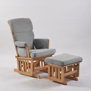 Contemporary Design Wooden Glider Chair Footstool Soft <b>Padded</b> Seat Rocking Reclining Chair for Living Room Direct Home <b>Furniture</b> - Product Image 5