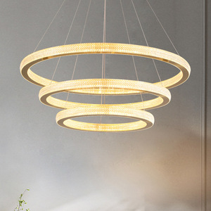 Modern Minimalist Designer Aluminum Acrylic LED Circular Art Chandelier Postmodern Luxury Pendant <b>Light</b> for Living <b>Dining</b> - Product Image 3