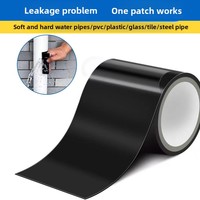 Ruban de réparation flexible en PVC noir super imperméable, simple face, 10*150CM, vente en gros
