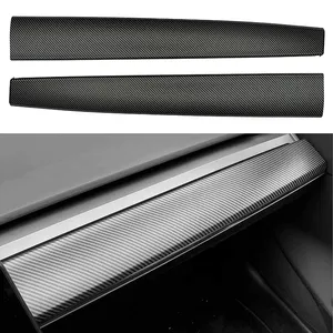 Carbon Fiber Texture Interior Trims Dashboard Air Outlet Vent Cover Front Instrument Panel Trim For Tesla Model 3 Y Accessories