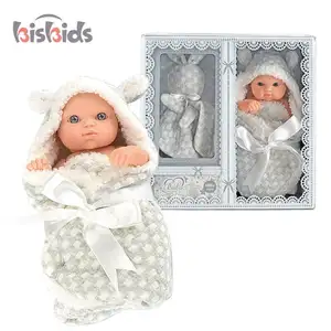 Gemaakt In China Siliconen Reborn Baby Poppen 8 Inch Quilt Poppen Voor Kinderen Pasgeboren Baby