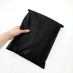 Sacs en plastique biodégradables à fermeture éclair, mats et givrés, noirs, recyclables, pour chaussures et vêtements - Product Image 2