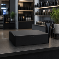 Boîte d'emballage en carton rigide noir personnalisée avec logo, doublure en éponge, laminage mat et gaufrage pour la vente au détail de produits cosmétiques et de soins de la peau