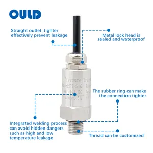 OULD PT-516加圧ポンプ100 Psiトランスミッター4〜20Ma5Vマイクロ圧力センサー圧力トランスデューサー