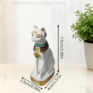 Statuetta di Gatto Egiziano Esotico Ecologica Marca HAOXUAN per Soggiorno e Ingresso, Artigianato in Resina, Divinità Felina Egizia - Product Image 6