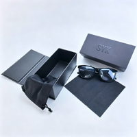 Estuche de gafas de sol de papel de lujo con logotipo personalizado, caja de almacenamiento de gafas de moda, estuche de almacenamiento de gafas de papel blanco con logotipo personalizado