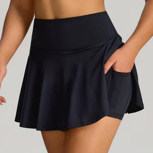 Benutzer definiertes Logo Frühling Sommer EU Größe Lady Golf Tennis <span class=keywords><strong>2</strong></span>-teiliges Set Push-up-BH Falten rock mit hoher Taille und Padel-Anzug - Product Image 3