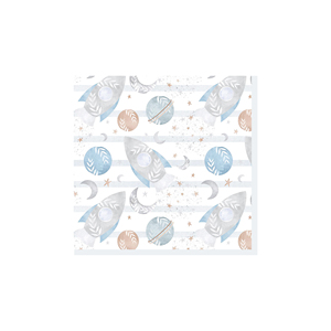 DAMAI Vaisselle jetable à thème spatial bleu, ensemble de vaisselle en papier pour fête, idéal pour 10 invités - Product Image 6