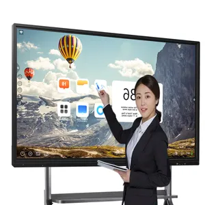 4K 3840x2160 Meeting Infrared Touch Screen Active Smart Board Interactive Electronic White Board 65 75 86 Inch Pono Video 86inch