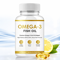 Capsules molles d'huile de poisson à marque privée OEM avec saveur naturelle de citron, 60 gélules pour le bien-être quotidien des adultes