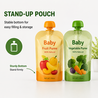 Pochettes personnalisées réutilisables anti-fuite pour aliments pour bébés, sachets d'emballage verticaux pour purée de fruits, yaourts et smoothies