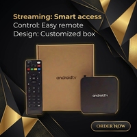 Lecteur multimédia Sumavision 4K 2 Go + 16 Go Quad Core Android 9 Noir Boîtier TV Android HDR/H265 WiFi5 (802.11ac) Télécommande vocale OTT 1 an