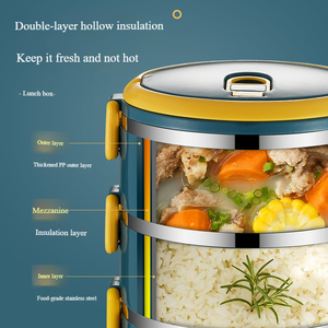 Nuovo Portapranzo Termico in Acciaio Inox per Bambini <span class=keywords><strong>con</strong></span> 3 <span class=keywords><strong>Scomparti</strong></span> e Borsa Impermeabile - Product Image 4