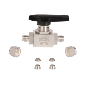 Robinet à bille en acier inoxydable ROKE SS-HPB-MT 1/4 OD 6000psi, haute pression, pour usage instrumentiel - Product Image 5
