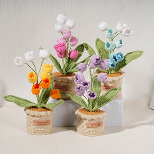 Вязаные Искусственные цветы в горшках - Product Image 1