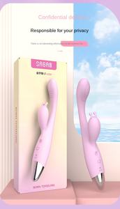Erwachsene weibliche Klitoris Massage gerät Doppelkopf Heizung Vibrator mit AV-<span class=keywords><strong>Stick</strong></span> Großhandel Sexspielzeug Massage gerät für weibliche Masturbation - Product Image 2