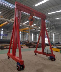 Cadre de grue à portique motorisé avec boîte de vitesses de palan Capacité de 1 à 5 tonnes Hauteur de levage de 10m Portée de 16.5m Déplacement facile pour le levage de petits espaces - Product Image 2