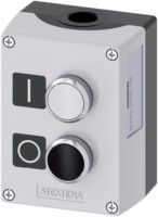 Interrupteur de commande 3SU1852-0AC00-2AB1, noir avec bouton blanc, boîtier métallique, diamètre du trou de montage 22 mm, IP69, IP67, IP66, SIRIUS